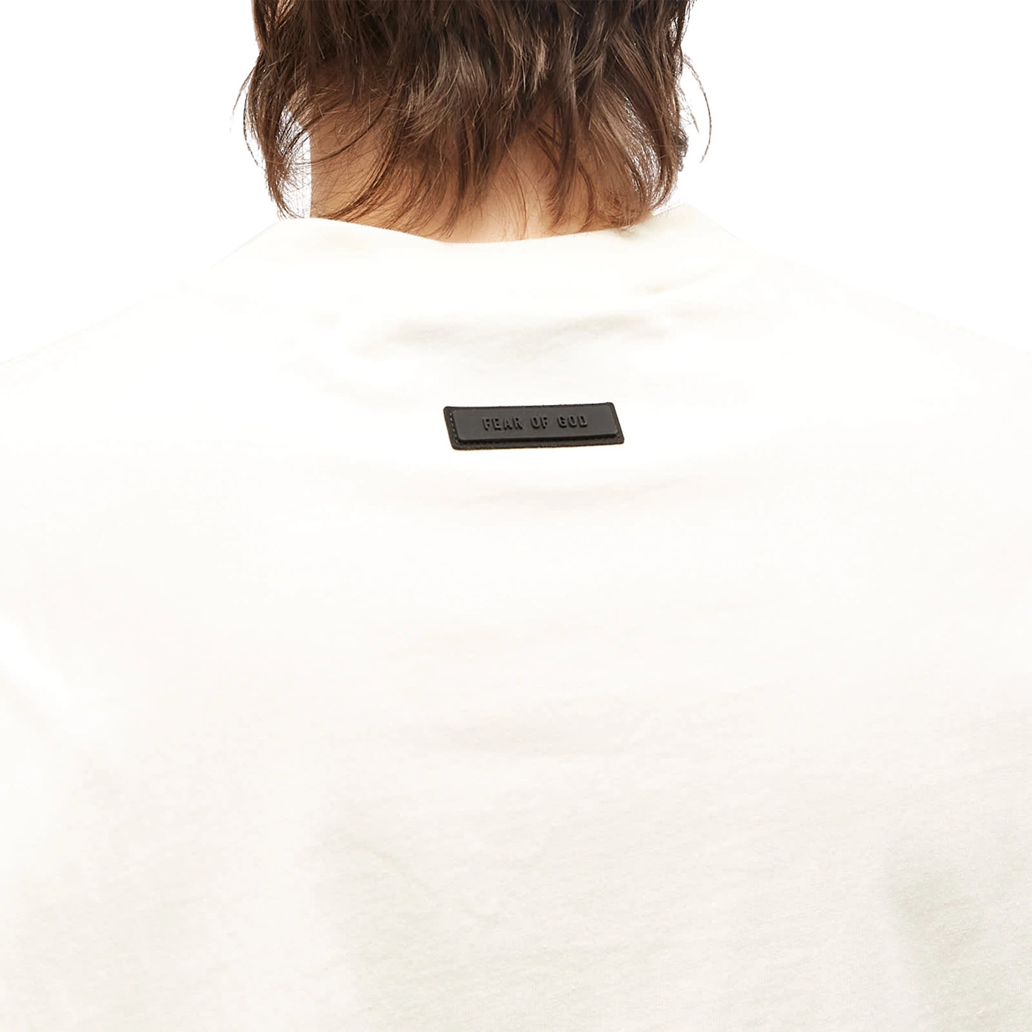 Detail back view of Fear Of God Essentials Cloud Dancer T Shirt (FW23)